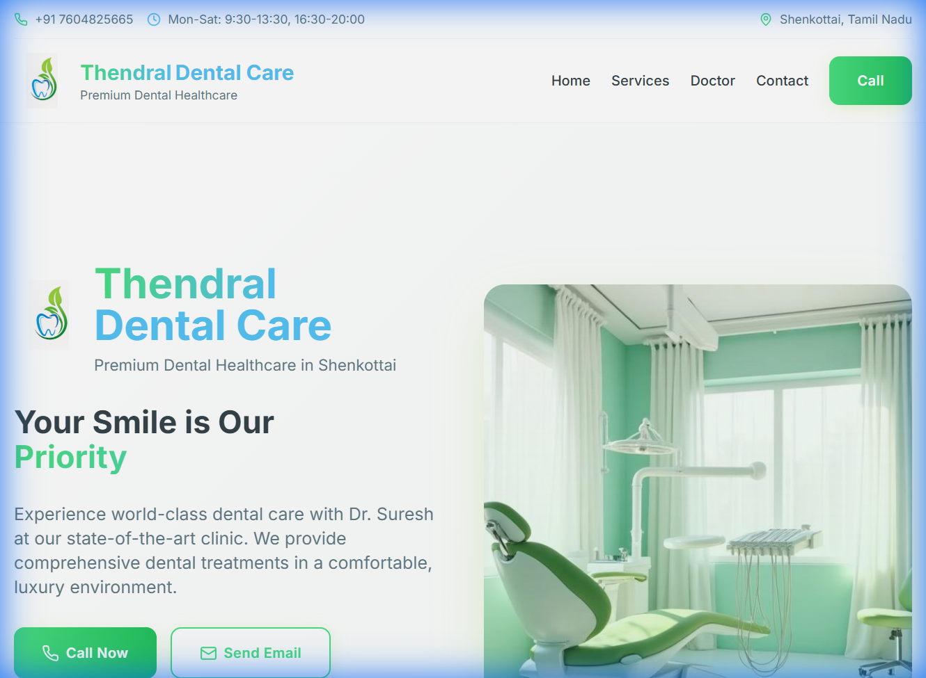 Dental Care Appointment Booking - Full Stack Web Application project by Vetrivel Murugan