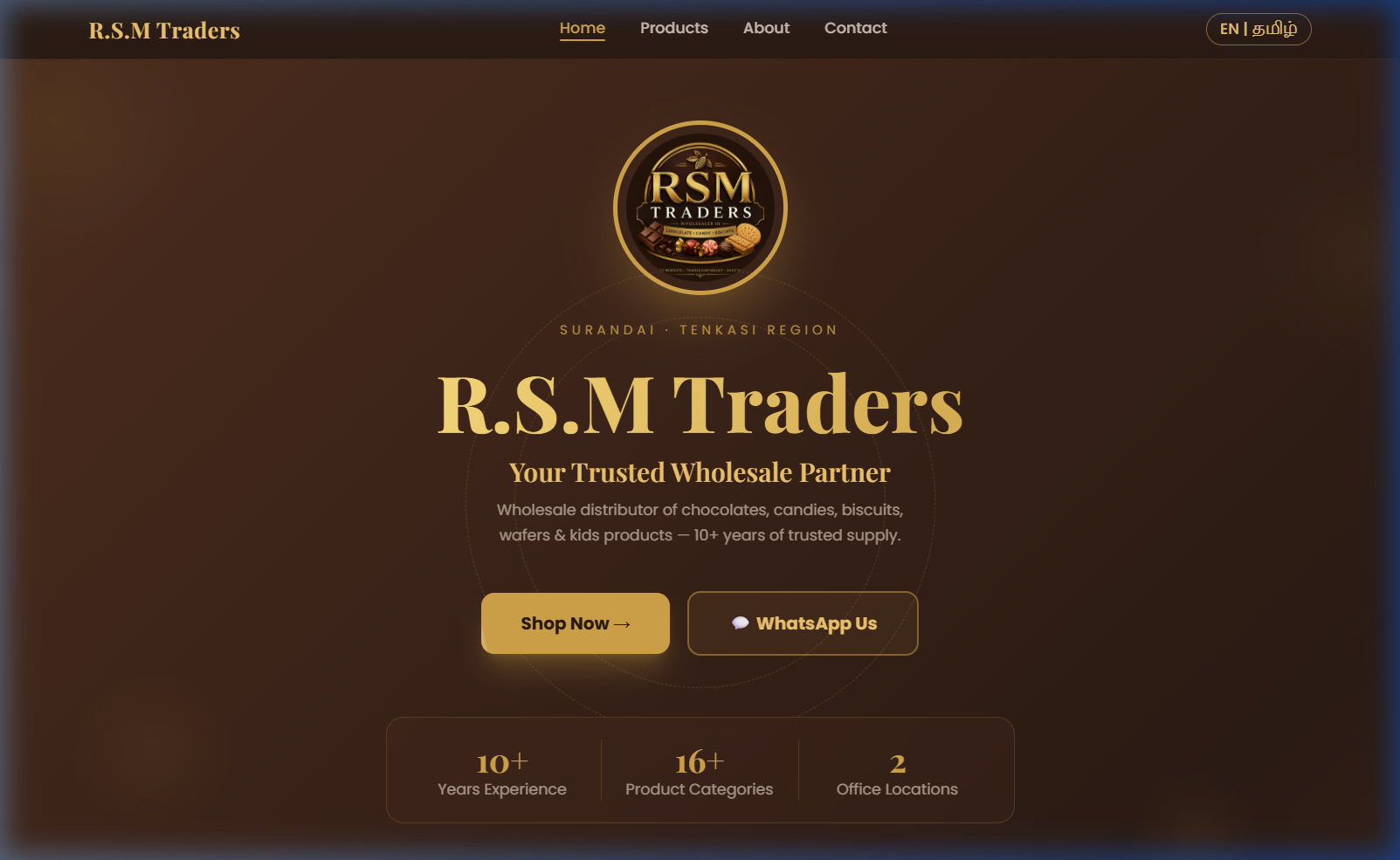 RSM Traders - Full Stack Web Application project by Vetrivel Murugan